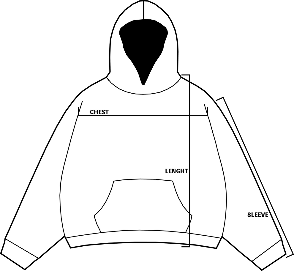 Hoodie size chart