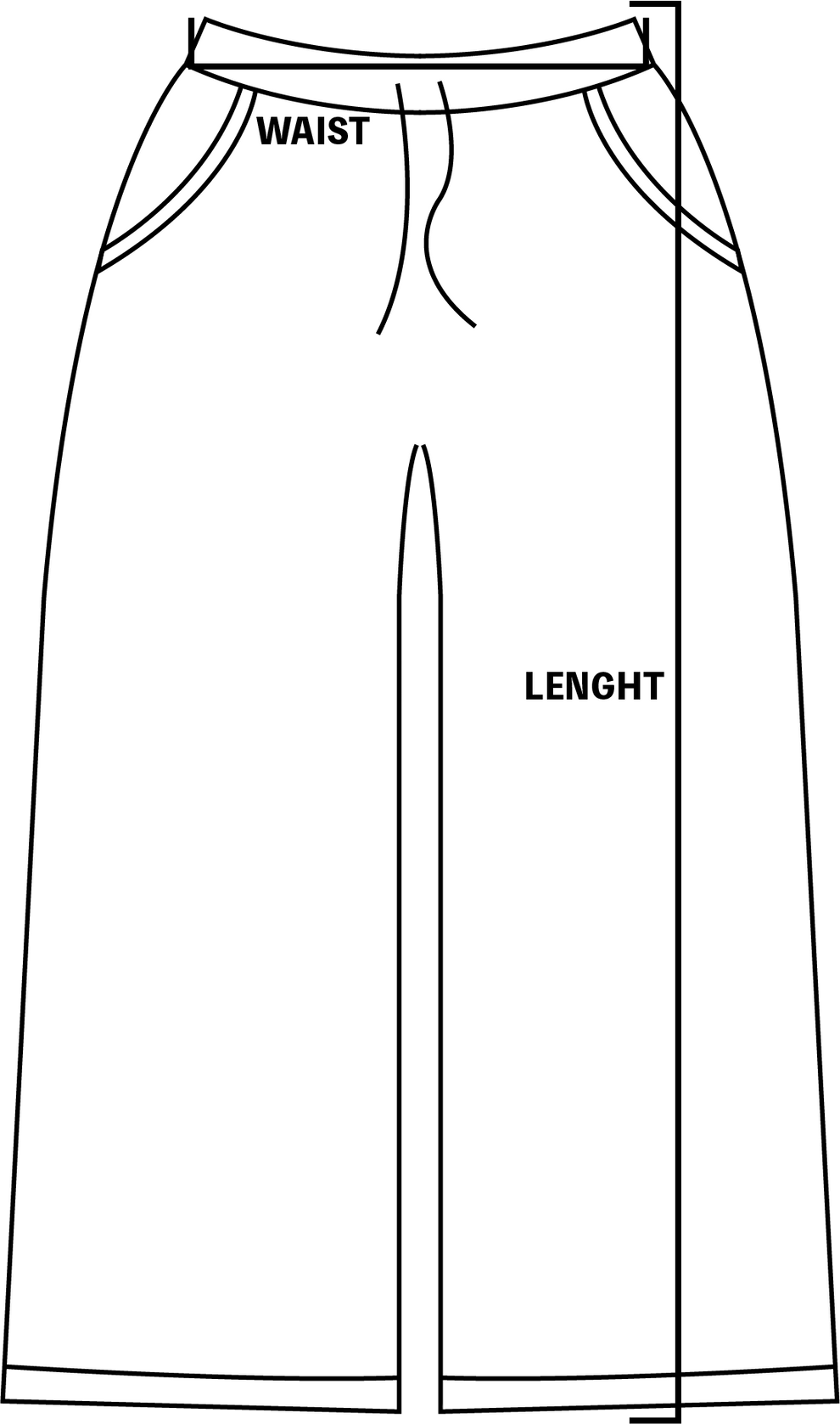 Sweatpants size chart